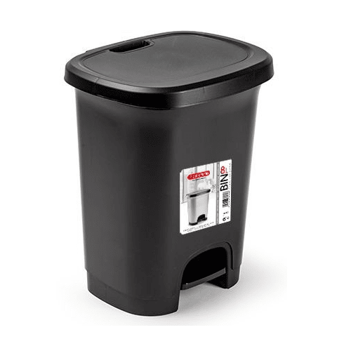 Cubo basura plastico apertura pedal 8 Litros Negro