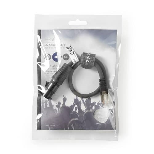 Cable DMX XLR 3 pin hembra a RJ45 macho 30 cm Negro