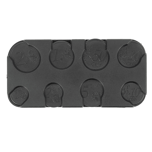 Portamonedas Compacto con clasificador de 8 monedas  Negro