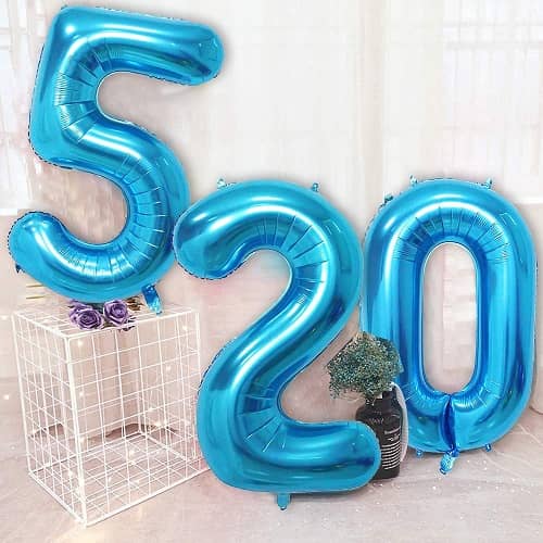 Globo de cumpleaños numero 2 45 cm Azul