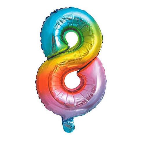 Globo de cumpleaños numero 8 45 cm Multicolor