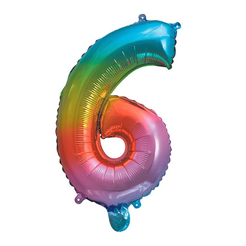 Globo de cumpleaños numero 6 45 cm Multicolor