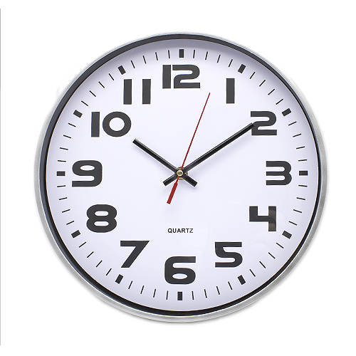 Reloj de pared 30 cm Plateado