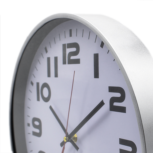 Reloj de pared 30 cm Plateado