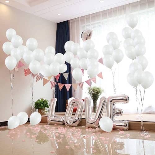 Globo de latex (10 uds) 30 cm Blanco
