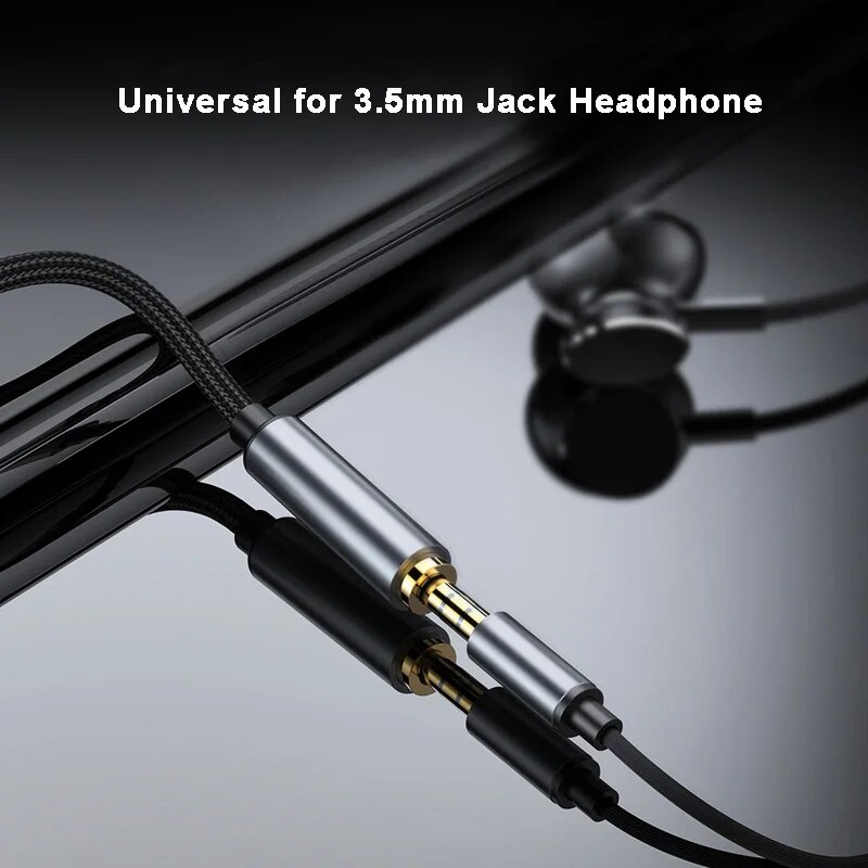 Adaptador USB C Jack Aux USB C con chip DAC  Negro