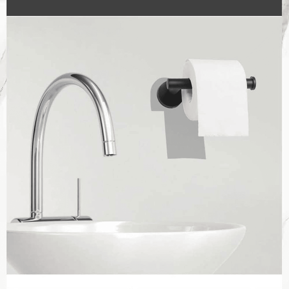 Portarrollos Baño para Papel Higienico adhesivo acero inox  Negro