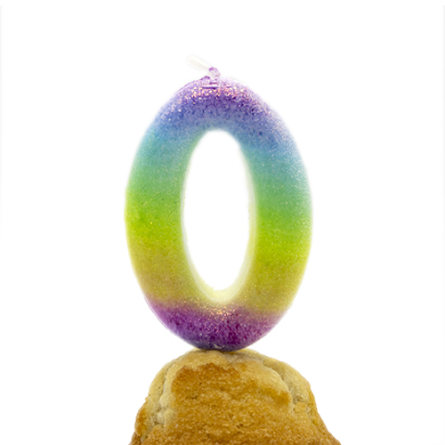 Numero 0 vela de cumpleaños 6 cm Multicolor