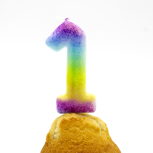 Numero 1 vela de cumpleaños 6 cm Multicolor