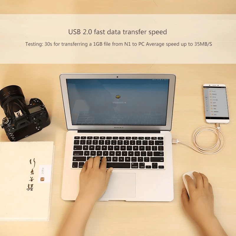 Cable USB C carga rápida y sincronización Nylon trenzado 2 M Dorado 2A