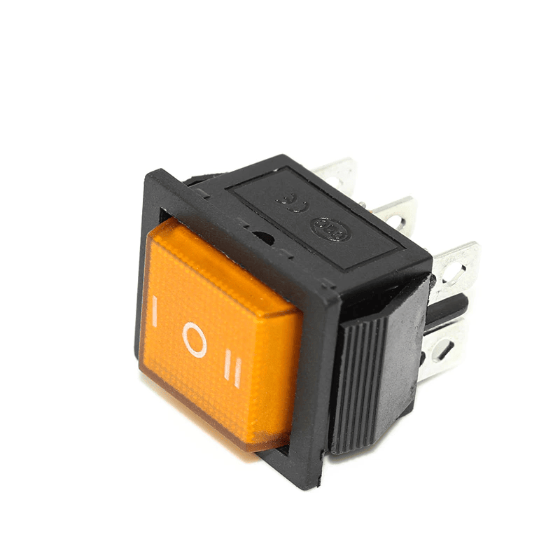 Interruptor basculante de 6 vias ON/OFF/ON  Naranja 16 A