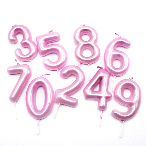 Numero 5 vela de cumpleaños 6 cm Rosa claro