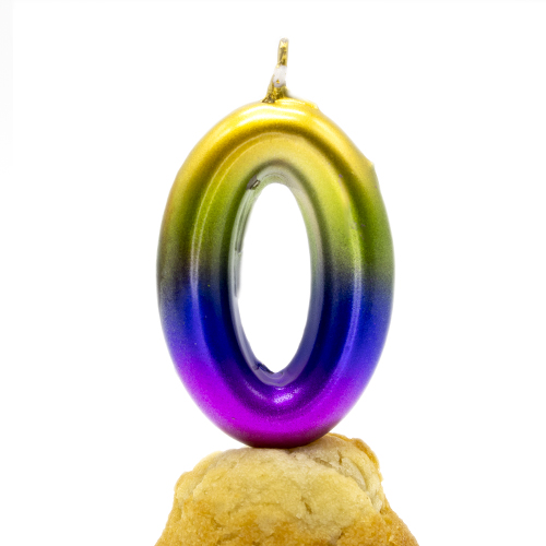 Numero 0 vela cumpleaños 6 cm Multicolor