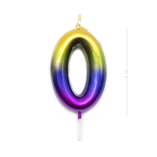 Numero 0 vela cumpleaños 6 cm Multicolor
