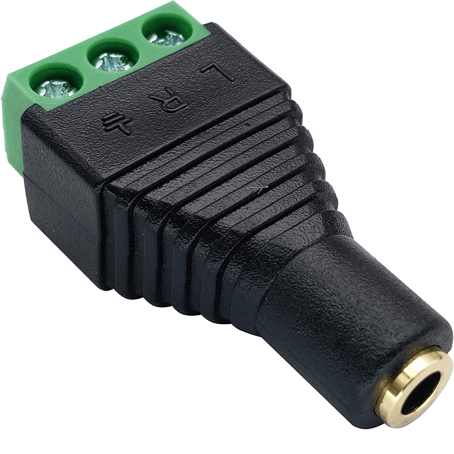 Conector Jack 3.5 mm hembra TRS terminal de tornillo 3 pin  Negro