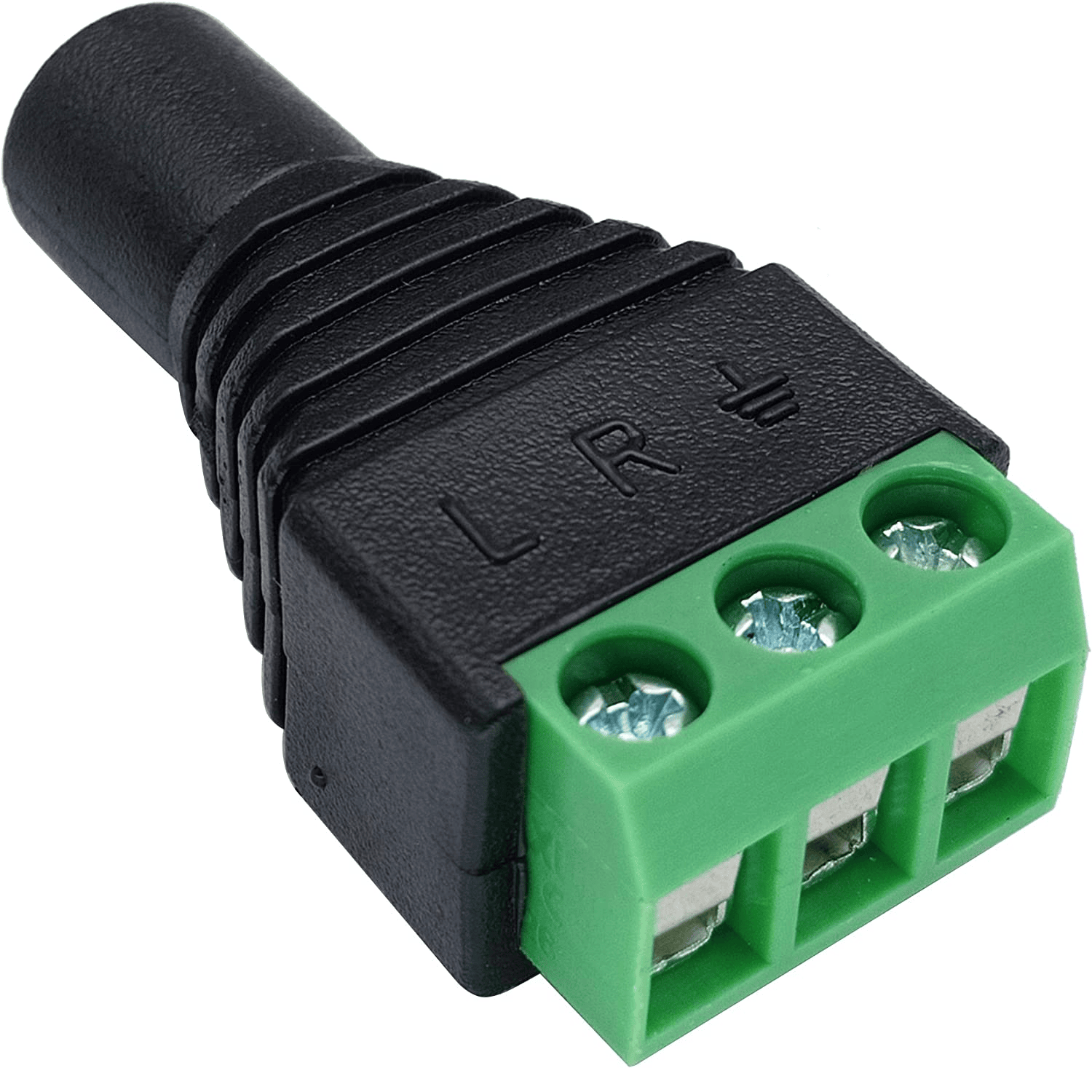 Conector Jack 3.5 mm hembra TRS terminal de tornillo 3 pin  Negro