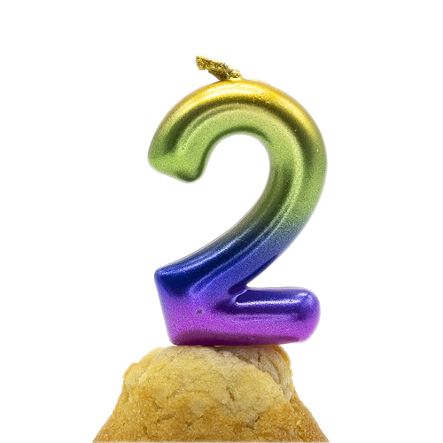 Numero 2 vela cumpleaños 6 cm Multicolor
