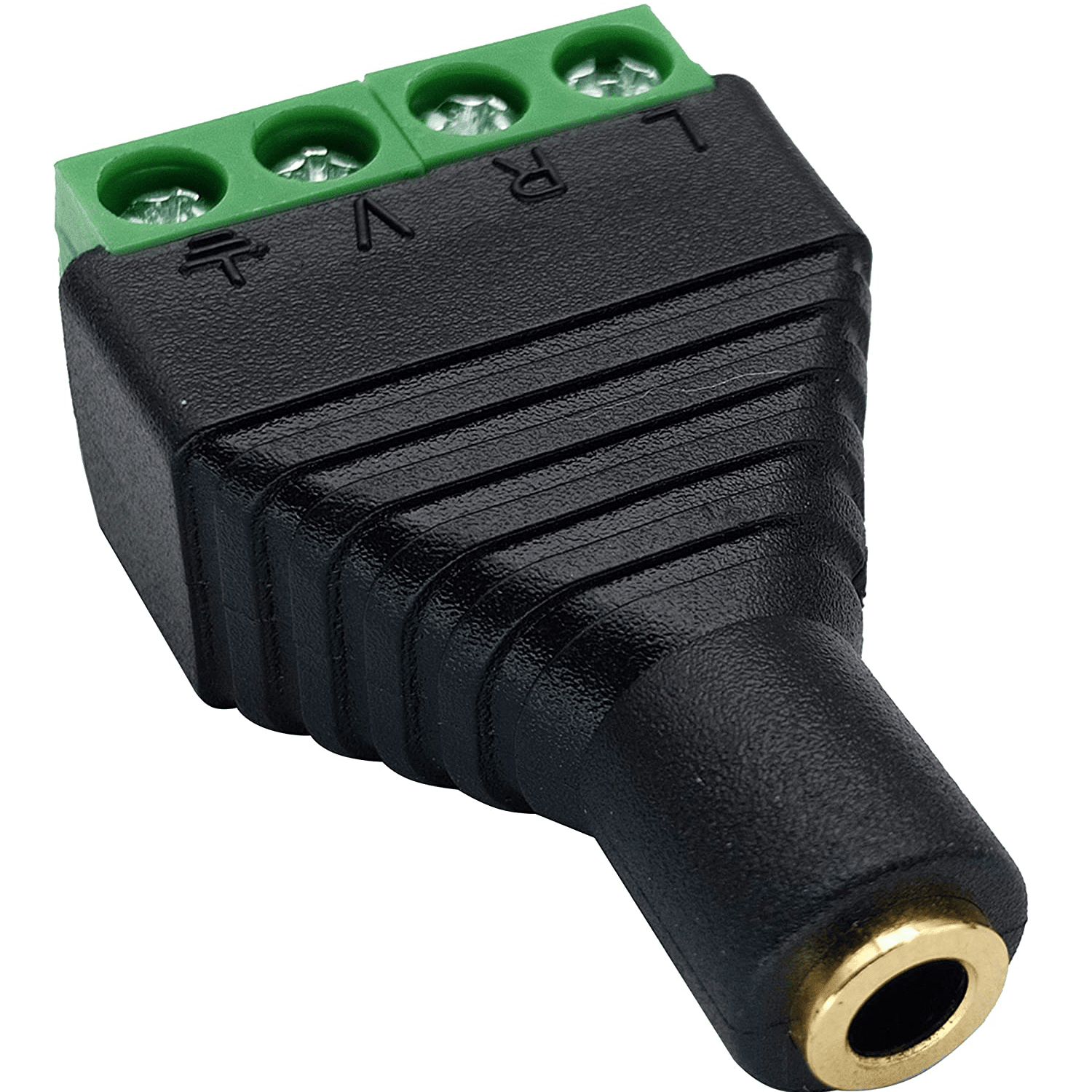 Conector Jack 3.5 mm hembra TRRS terminal de tornillo 4 pin  Negro