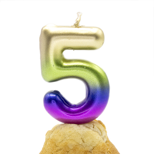 Numero 5 vela cumpleaños 6 cm Multicolor