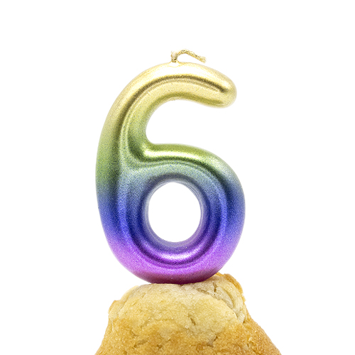 Numero 6 vela cumpleaños 6 cm Multicolor