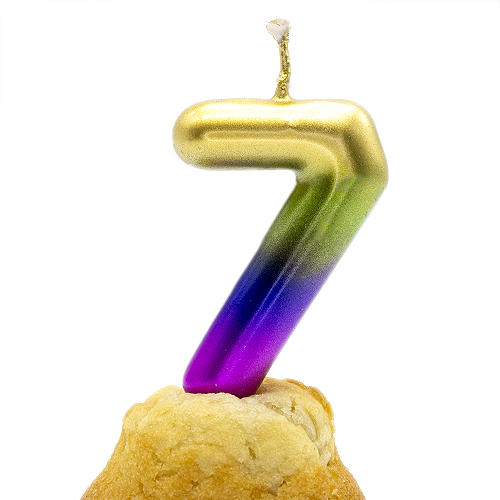 Numero 7 vela cumpleaños 6 cm Multicolor