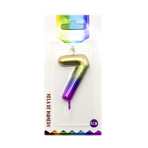 Numero 7 vela cumpleaños 6 cm Multicolor