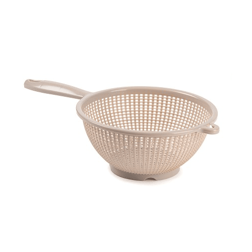 Escurridor verduras con mango plastico 22 cm Beige