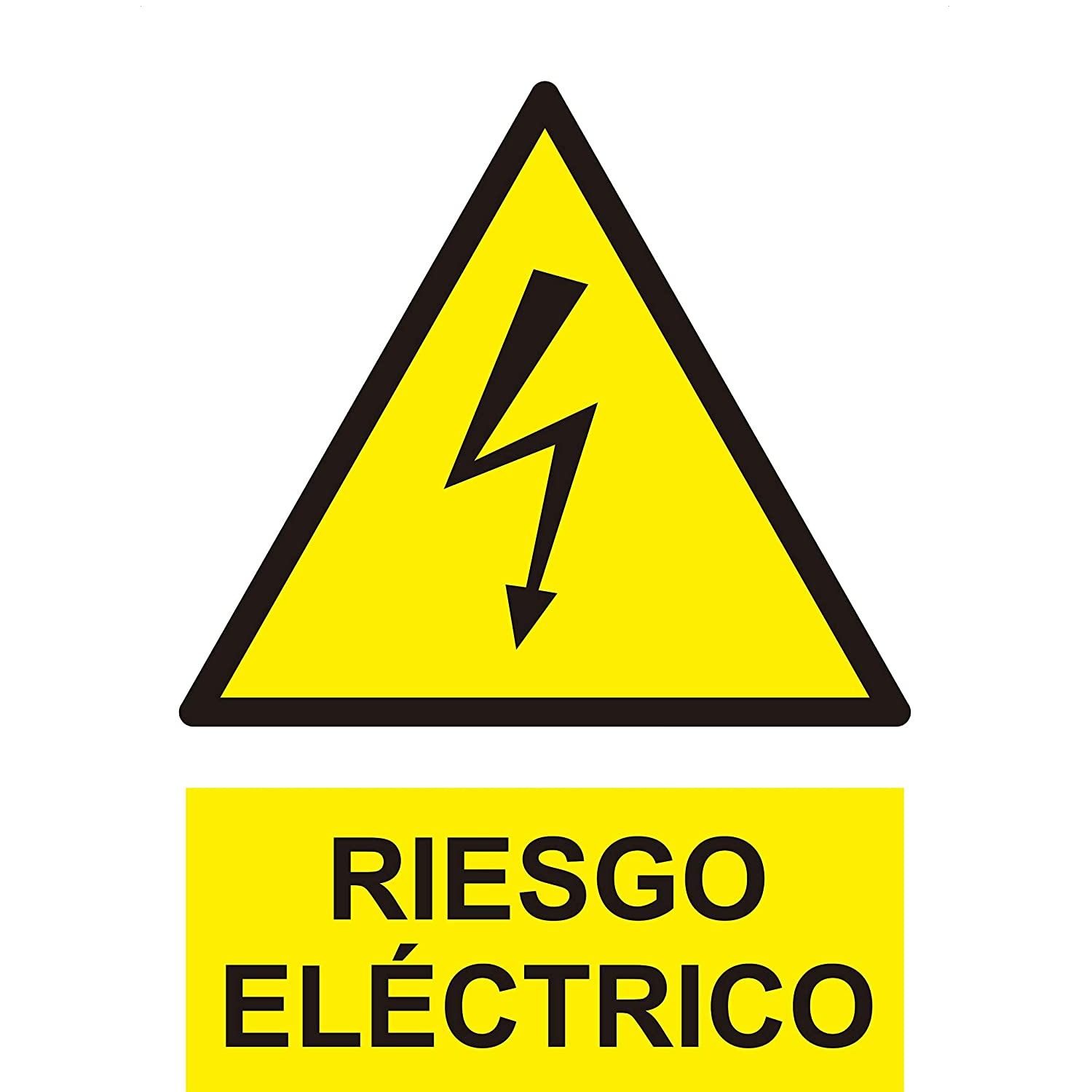 Señal Riesgo Electrico adhesivo PVC 21x30cm  Amarillo