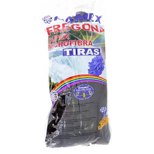 Fregona Ecologica Micro Fibra Tiras Planas  Negro