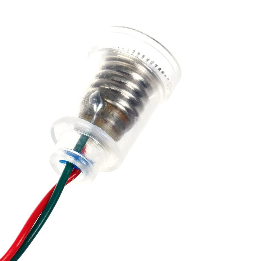 Portalampara casquillo E10 de 110V con cable 20 cm Transparente