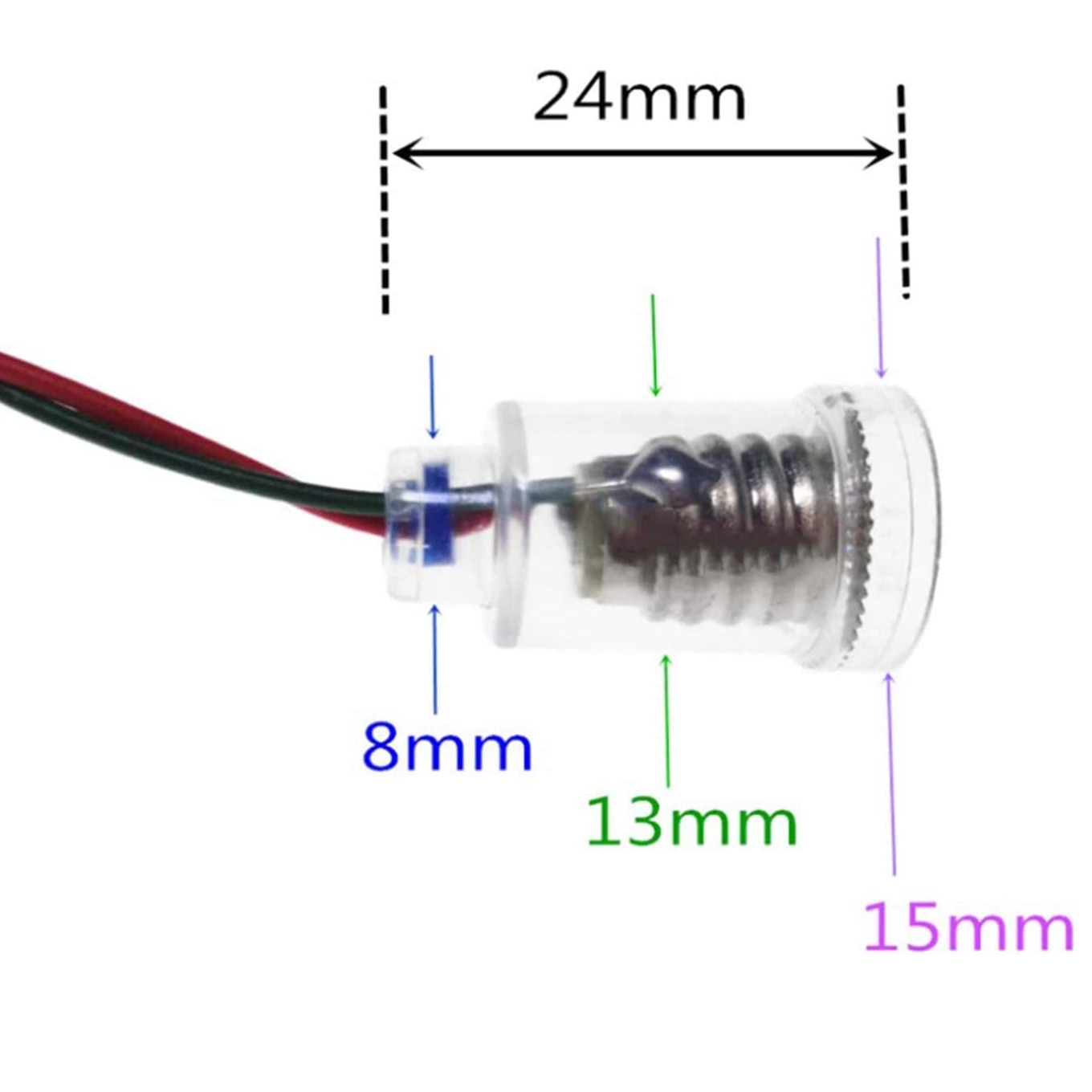 Portalampara casquillo E10 de 110V con cable 20 cm Transparente