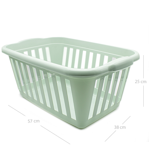 Cesta ropa rectangular plastico  Verde claro