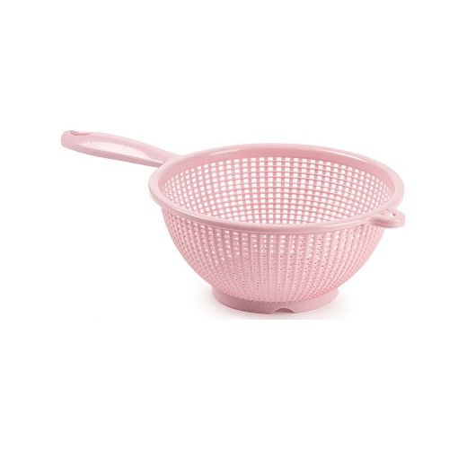 Escurridor verduras con mango plastico 22 cm Rosa claro