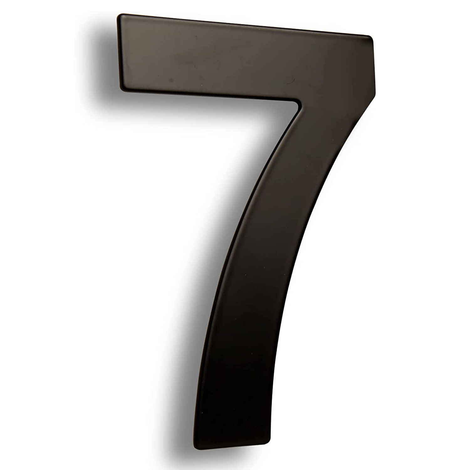Numero 7 en acero inoxidable 152 mm Negro