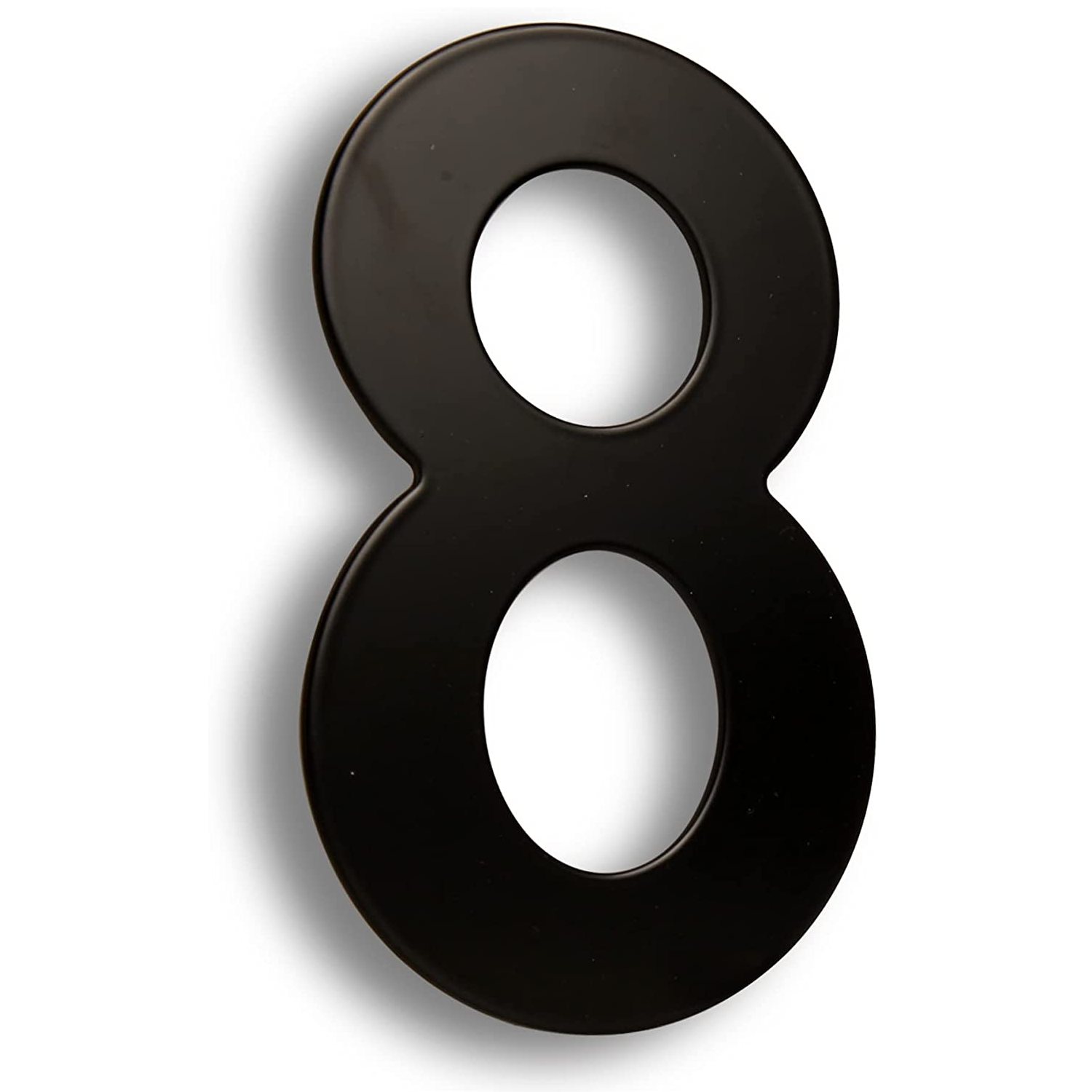 Numero 8 en acero inoxidable 152 mm Negro