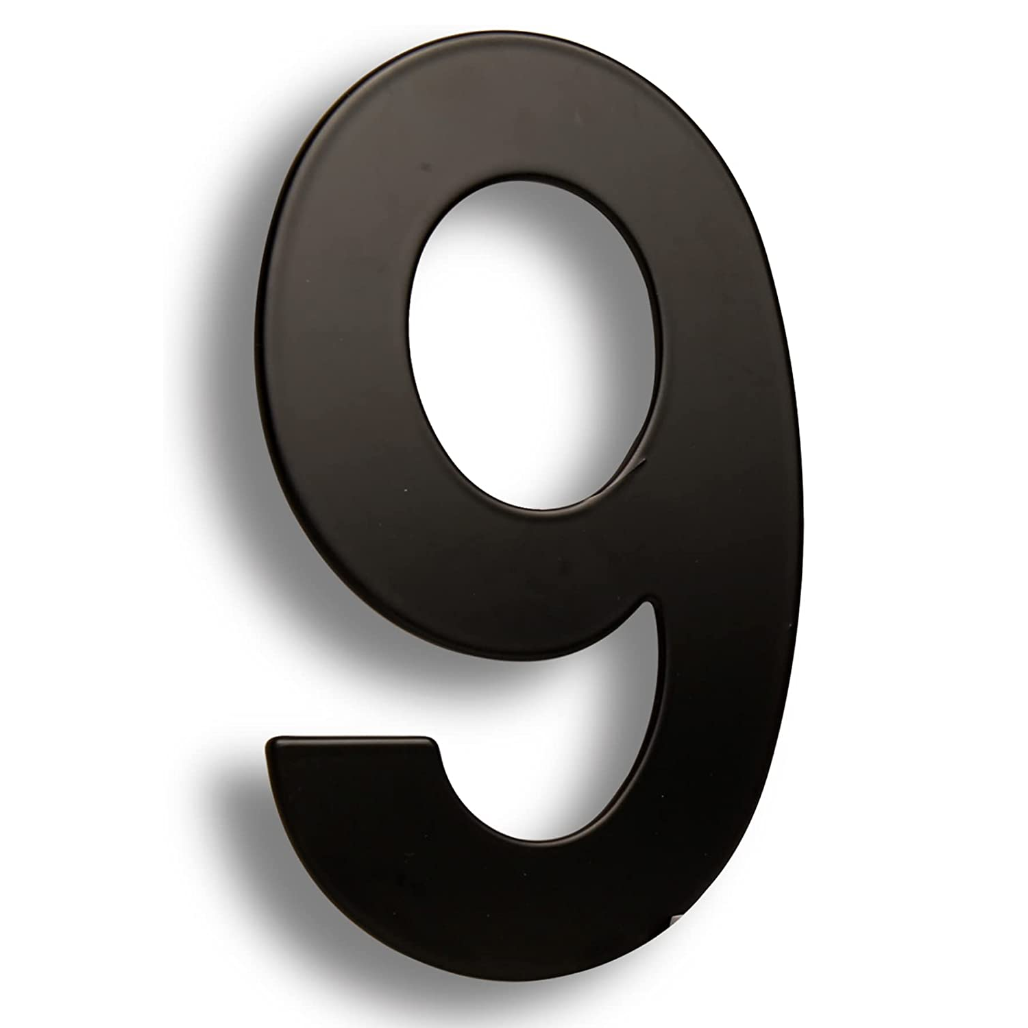 Numero 9 en acero inoxidable 152 mm Negro