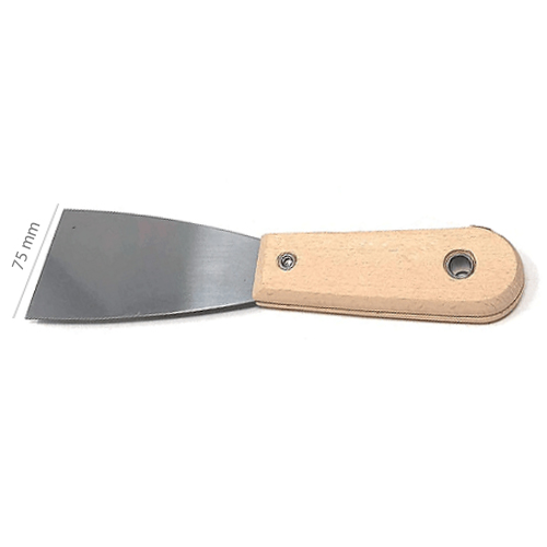 Espatula flexible de pintor con mango de madera 75 mm