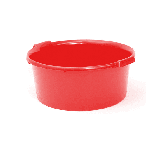 Barreño de plastico redondo con asas 12 Litros Rojo