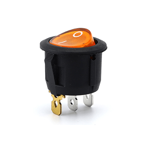 Interruptor redondo basculante de 3 vias ON/OFF  Naranja 6 A