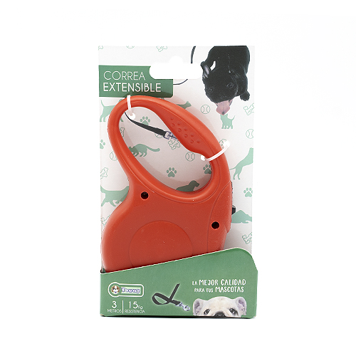 Correa extensible para perros de tamaño pequeño 3 M Rojo