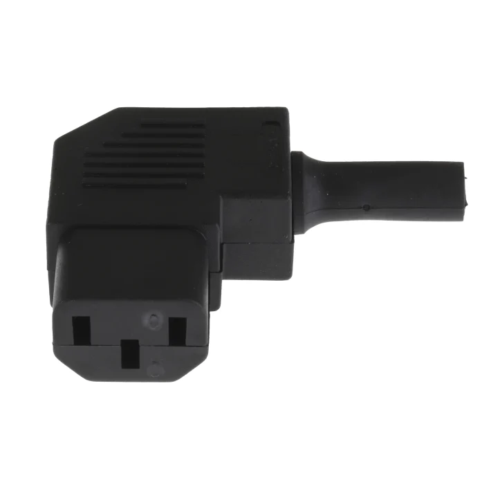 Conector alimentacion C13 IEC acodado hembra