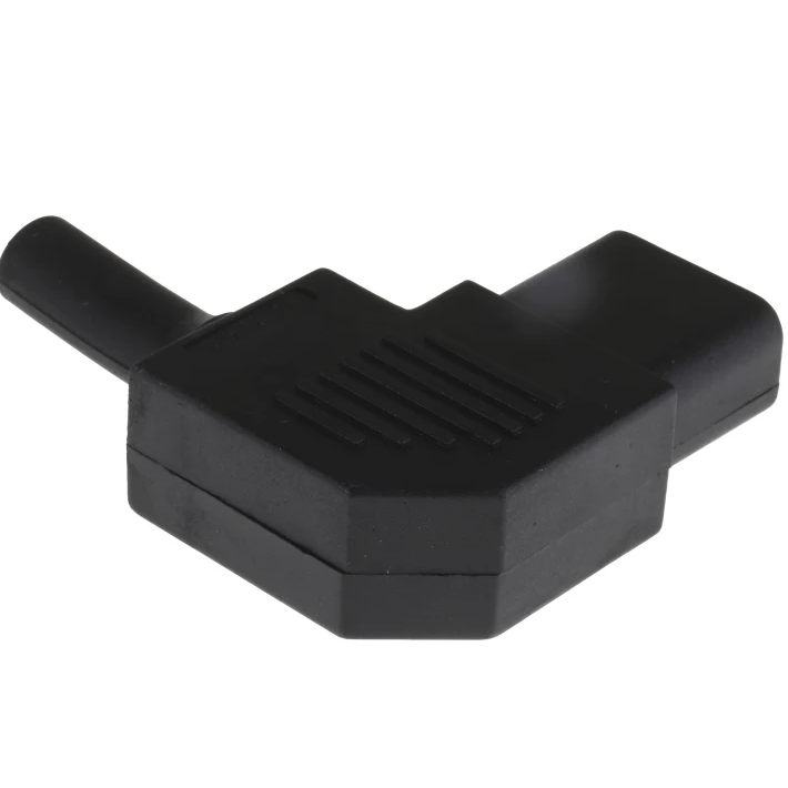Conector alimentacion C13 IEC acodado hembra