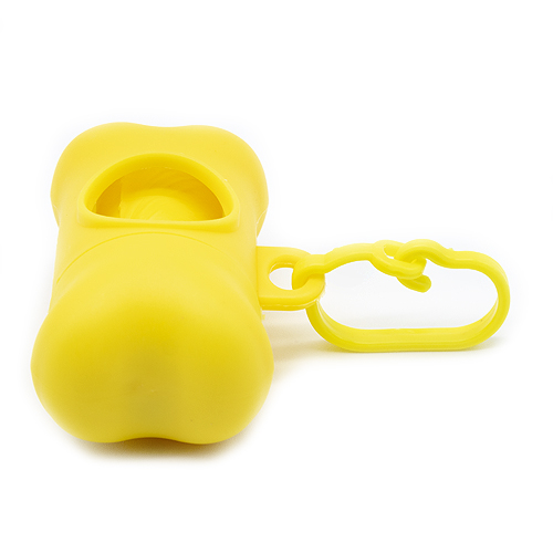 Dispensador de bolsas recoge cacas perro 15 bolsas  Amarillo