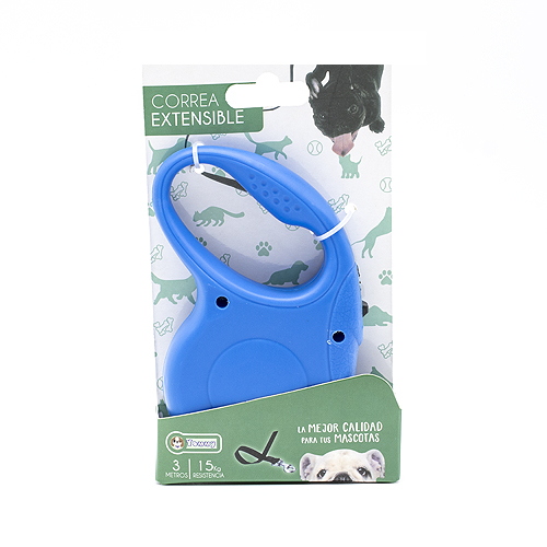 Correa extensible para perros de tamaño pequeño 3 M Azul