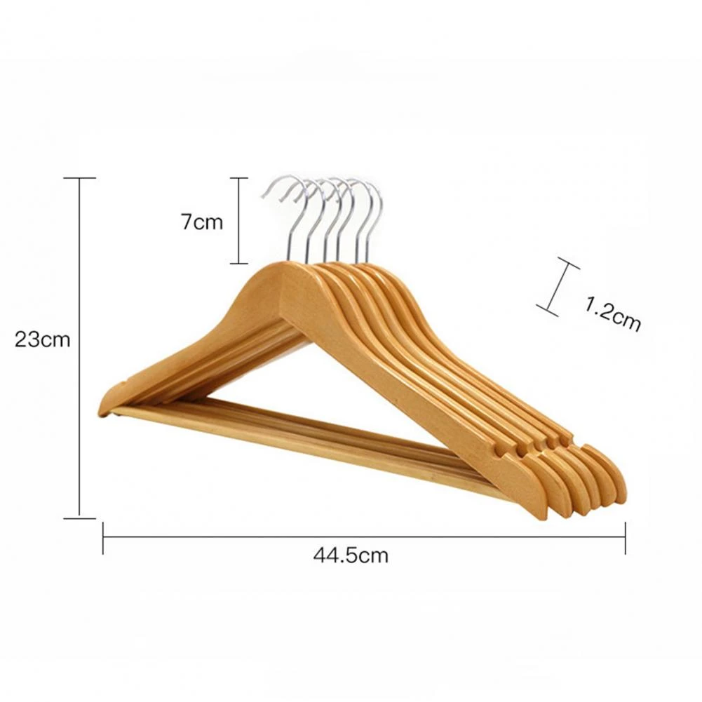 Pack 3 perchas de madera organizador con barra pantalon  Beige