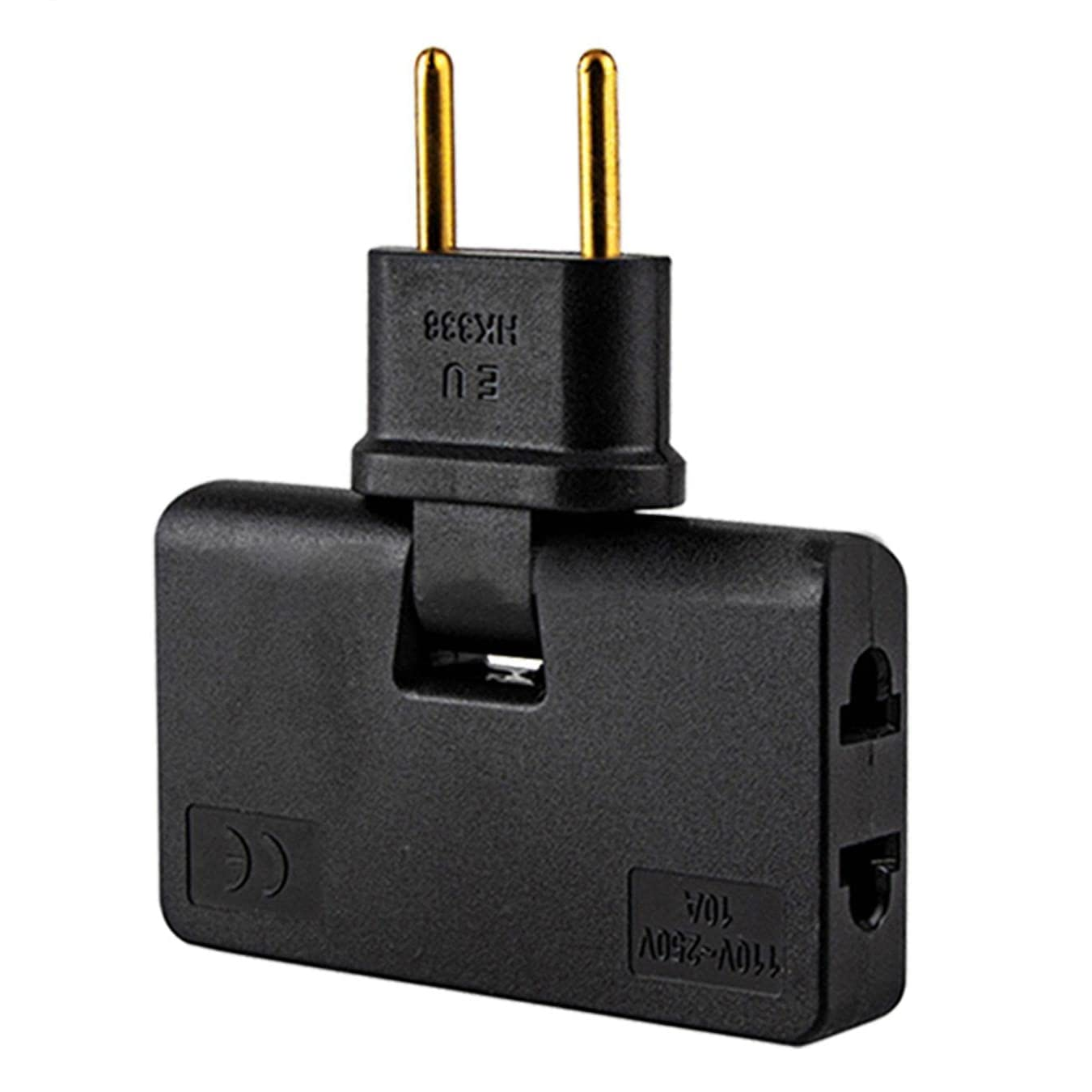 Adaptador enchufe Plano de Toma de Pared Negro 10 A