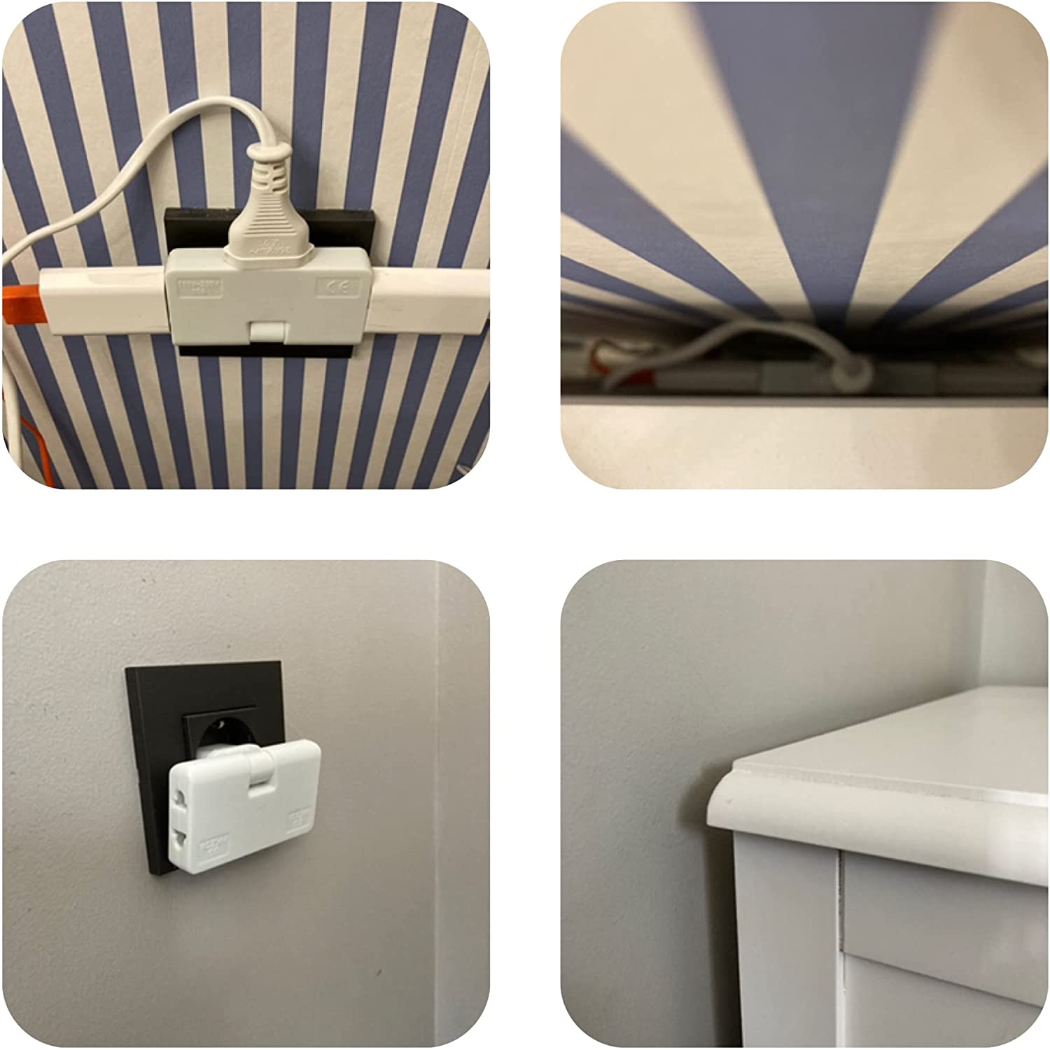 Adaptador enchufe Plano de Toma de Pared  Blanco 10 A