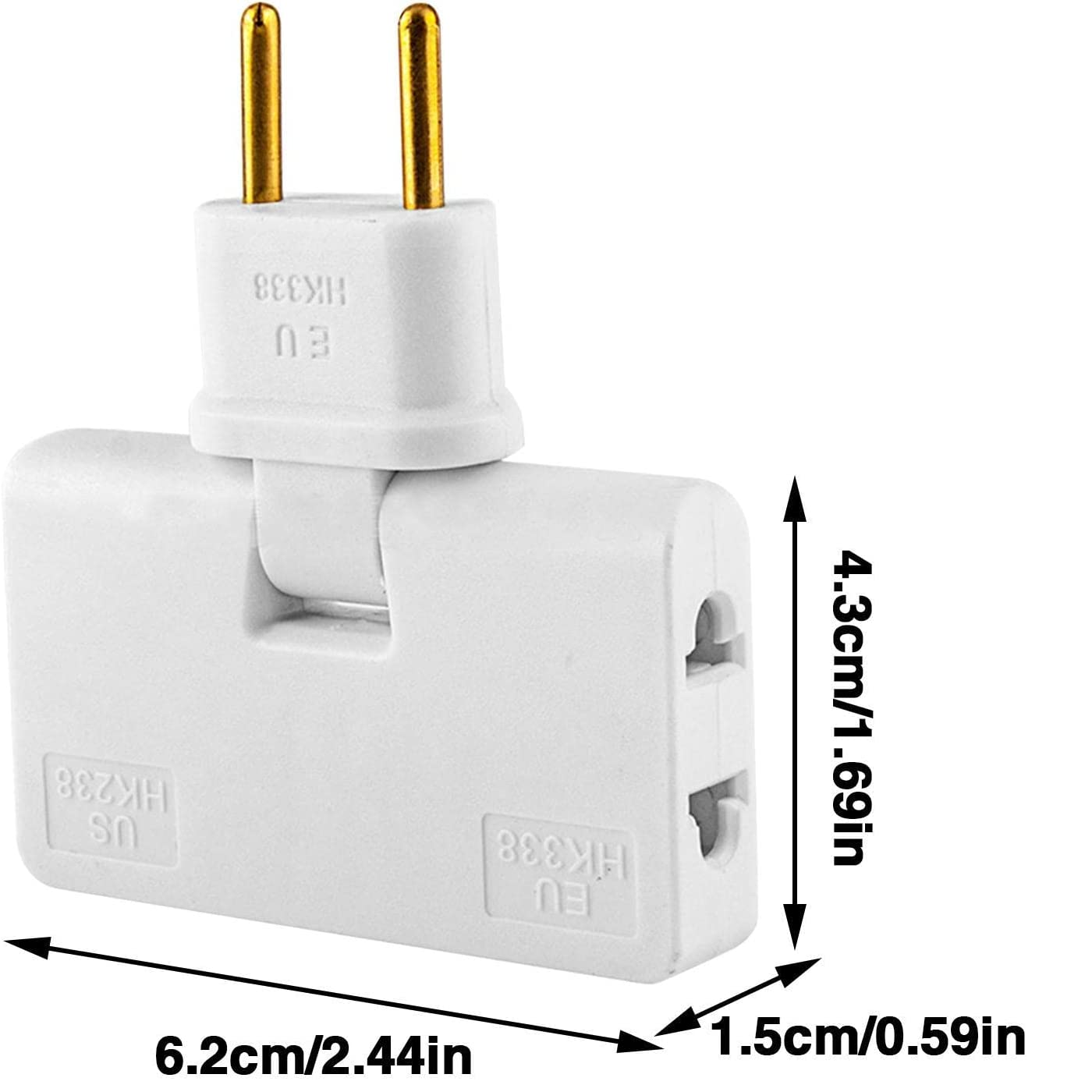 Adaptador enchufe Plano de Toma de Pared  Blanco 10 A