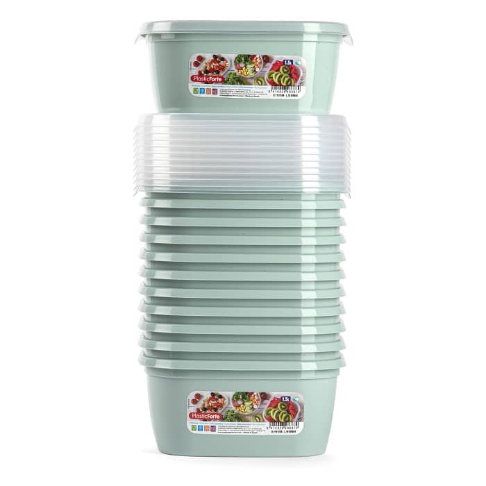 Fiambrera cuadrada almacenamiento de alimento 1.5 Litros Verde claro