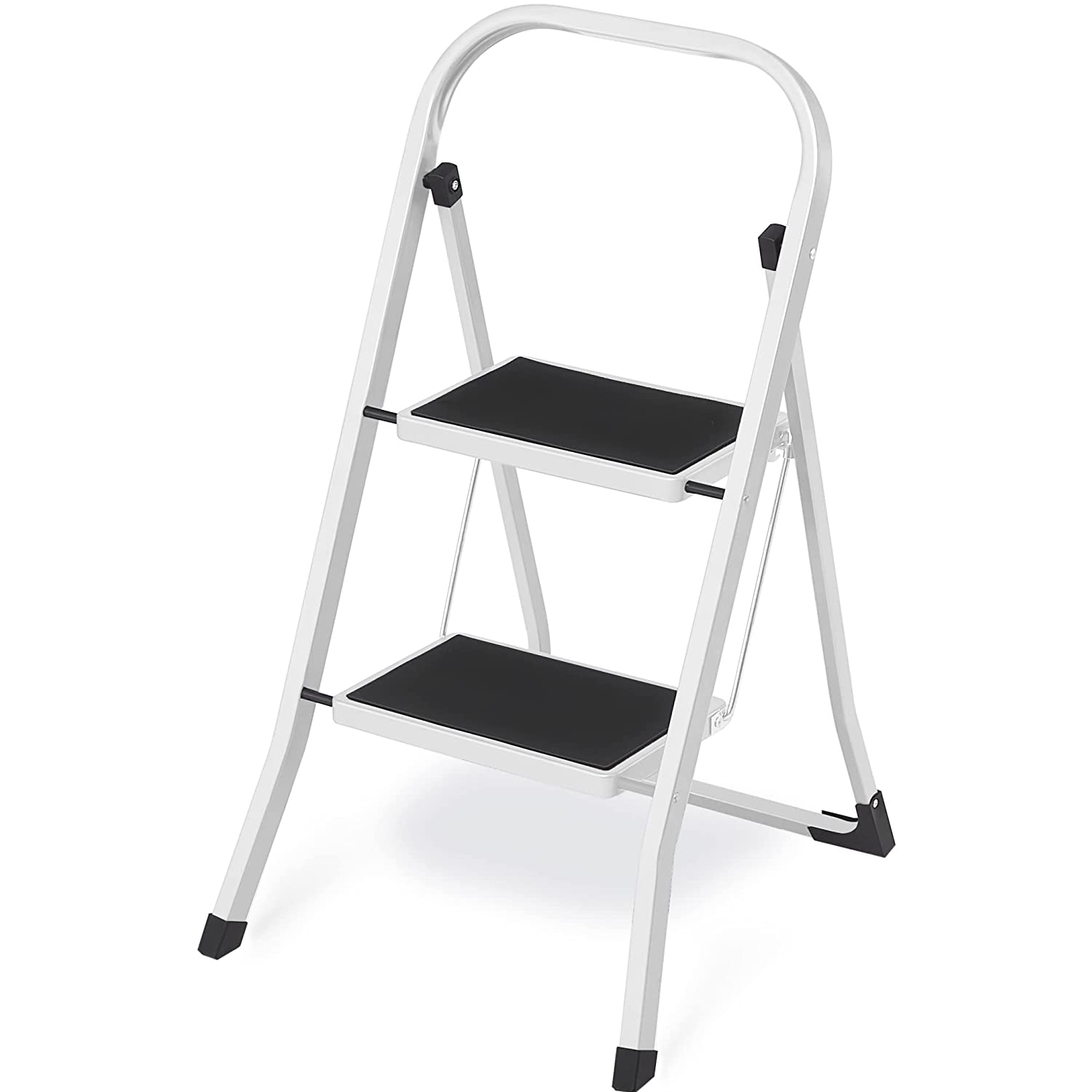 Escalera plegable domestica 2 peldaños Negro